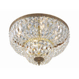 Waltham Two-Tier Crystal Flush Mount 18'' Olde Brass