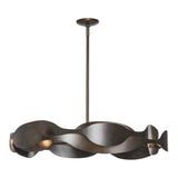 Waves Pendant, shown in Dark Smoke, by Hubbardton Forge
