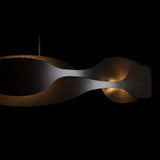 Waves Pendant detail in Dark Smoke, by Hubbardton Forge