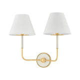 Wedgewood Wall Sconce - 2-Light - Aged Brass with Off-White by Hudson Valley