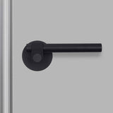 Welders Black Door Handle Set-Passage-Cast-Latch Included by Buster and Punch