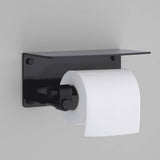 Welders Black Toilet Roll Holder-With Shelf-Cast by Buster and Punch
