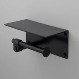 Welders Black Toilet Roll Holder-With Shelf-Cast by Buster and Punch