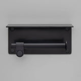 Welders Black Toilet Roll Holder-With Shelf-Cast by Buster and Punch
