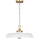 Wellfleet Wide Pendant — 20", Matte White and Burnished Brass