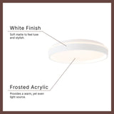 White 16inch Beanie Flush Mount by Kuzco