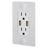 White 1G Duplex Outlet-Complete-USB-A by Buster and Punch