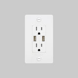 White 1G Duplex Outlet-Complete-USB-A by Buster and Punch