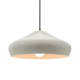 White Crackle-Black Cord Crease Large Ceramic Pendant by Justice Design