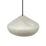 White Crackle-Black Cord Crease Large Ceramic Pendant by Justice Design
