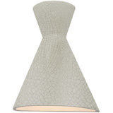 White Crackle Ceramic Retro Led Wall Sconce-Open Top and Bottom by Justice Design