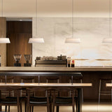 White Halo Pendant by Seed Design in Dining Area