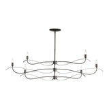 Willow 6-Light Chandelier Large, shown in Dark Smoke, by Hubbardton Forge