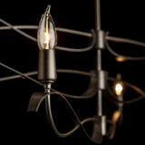 Willow 6-Light Chandelier Large detail in Dark Smoke, by Hubbardton Forge