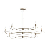 Willow 6-Light Chandelier Small, shown in Vintage Platinum, by Hubbardton Forge