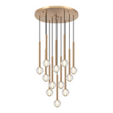 Windchimer Chandelier 12 Light Aged Gold Brass