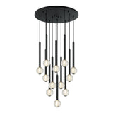 Windchimer Chandelier 12 Light Matte Black