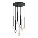 Windchimer Chandelier 7 Light Matte Black