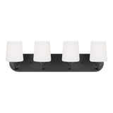 Windom Wall Bath Sconce Midnight Black By Generation Lighitng