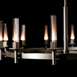 Windsor Chandelier 12 Light detail in Dark Smoke, Mirrored Smoke, by Hubbardton Forge
