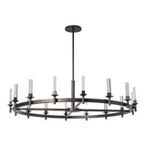Windsor Chandelier 16 Light, shown in Oil Rubbed Bronze, Frosted Glass, by Hubbardton Forge