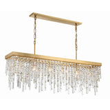 Winfield Linear Crystal Chandelier 49'' Antique Gold