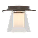 Wren Flush Mount in Bronze, Clear Glass with Opal Diffuser by Hubbardton Forge