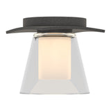 Wren Flush Mount in Natural Iron, Clear Glass with Opal Diffuser by Hubbardton Forge