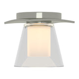 Wren Flush Mount in Sterling, Clear Glass with Opal Diffuser by Hubbardton Forge