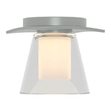 Wren Flush Mount in Vintage Platinum, Clear Glass with Opal Diffuser by Hubbardton Forge