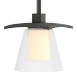 Wren Mini Pendant in Natural Iron, Clear Glass with Opal Diffuser by Hubbardton Forge