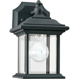 Wynfield Outdoor Wall Lantern — 10 Inch, Black with Clear Beveled Glass