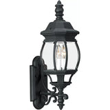 Wynfield Outdoor Wall Lantern — 7.75 Inch, Black with Clear Beveled Glass