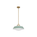 Xander Pendant 16" Vibrant Gold Green & White