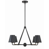 Xavier 5-Light Chandelier 31.75'' Matte Black Black & White
