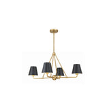 Xavier 5-Light Chandelier 31.75'' Vibrant Gold Black & White
