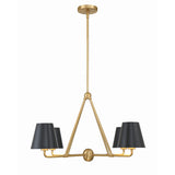 Xavier 5-Light Chandelier 31.75'' Vibrant Gold Black & White