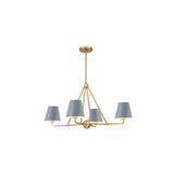 Xavier 5-Light Chandelier 31.75'' Vibrant Gold Blue & White