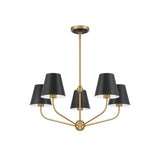Xavier Chandelier 28" Vibrant Gold Black & White