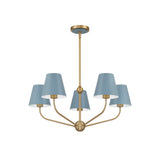 Xavier Chandelier 28" Vibrant Gold Blue & White