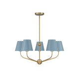 Xavier Chandelier 28" Vibrant Gold Blue & White