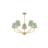 Xavier Chandelier 28" Vibrant Gold Green & White