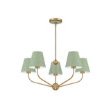 Xavier Chandelier 28" Vibrant Gold Green & White
