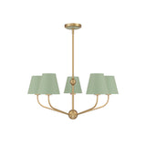 Xavier Chandelier 28" Vibrant Gold Green & White