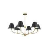 Xavier Chandelier 40" Vibrant Gold Black & White