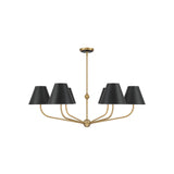Xavier Chandelier 40" Vibrant Gold Black & White
