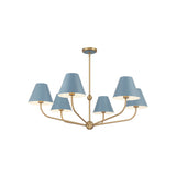 Xavier Chandelier 40" Vibrant Gold Blue & White
