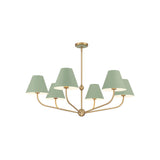 Xavier Chandelier 40" Vibrant Gold Green & White