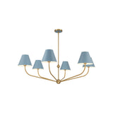 Xavier Chandelier 48" Vibrant Gold Blue & White
