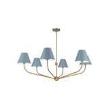 Xavier Chandelier 48" Vibrant Gold Blue & White